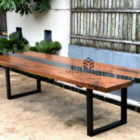meja meeting kayu solid-meja meeting-conference table-meja resin-meja kantor-meeting table-meja trembesi-suar wood