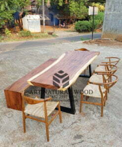 meja kursi set cafe-kursi anyaman-meja natural-meja kayu solid-meja kayu trembesi-meja kayu alami-bangku kayu panjang-bangku kayu solid