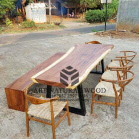 meja kursi set cafe-kursi anyaman-meja natural-meja kayu solid-meja kayu trembesi-meja kayu alami-bangku kayu panjang-bangku kayu solid