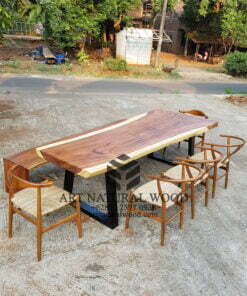 meja kursi set cafe-kursi anyaman-meja natural-meja kayu solid-meja kayu trembesi-meja kayu alami-bangku kayu panjang-bangku kayu solid