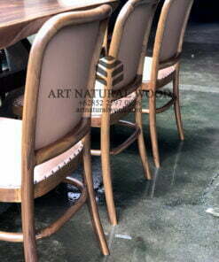 set meja cafe kayu solid-meja cafe mewah-meja makan natural-meja makan besar-kursi makan-meja cafe besar