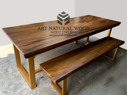 meja bangku makan kayu solid-meja bangku kayu-meja makan-bangku makan-meja kayu solid-meja besi-meja industrial