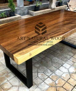 meja makan kayu utuh-meja makan kayu solid-meja makan industrial-meja makan kayu trembesi-meja cafe kayu utuh-mejacafe kayu solid