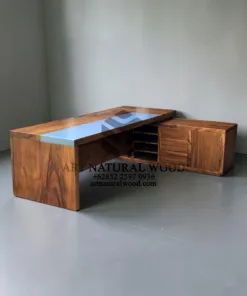 meja kantor l kayu solid-meja kantor letter l-meja kerja l-meja kerja kayu solid-office desk l
