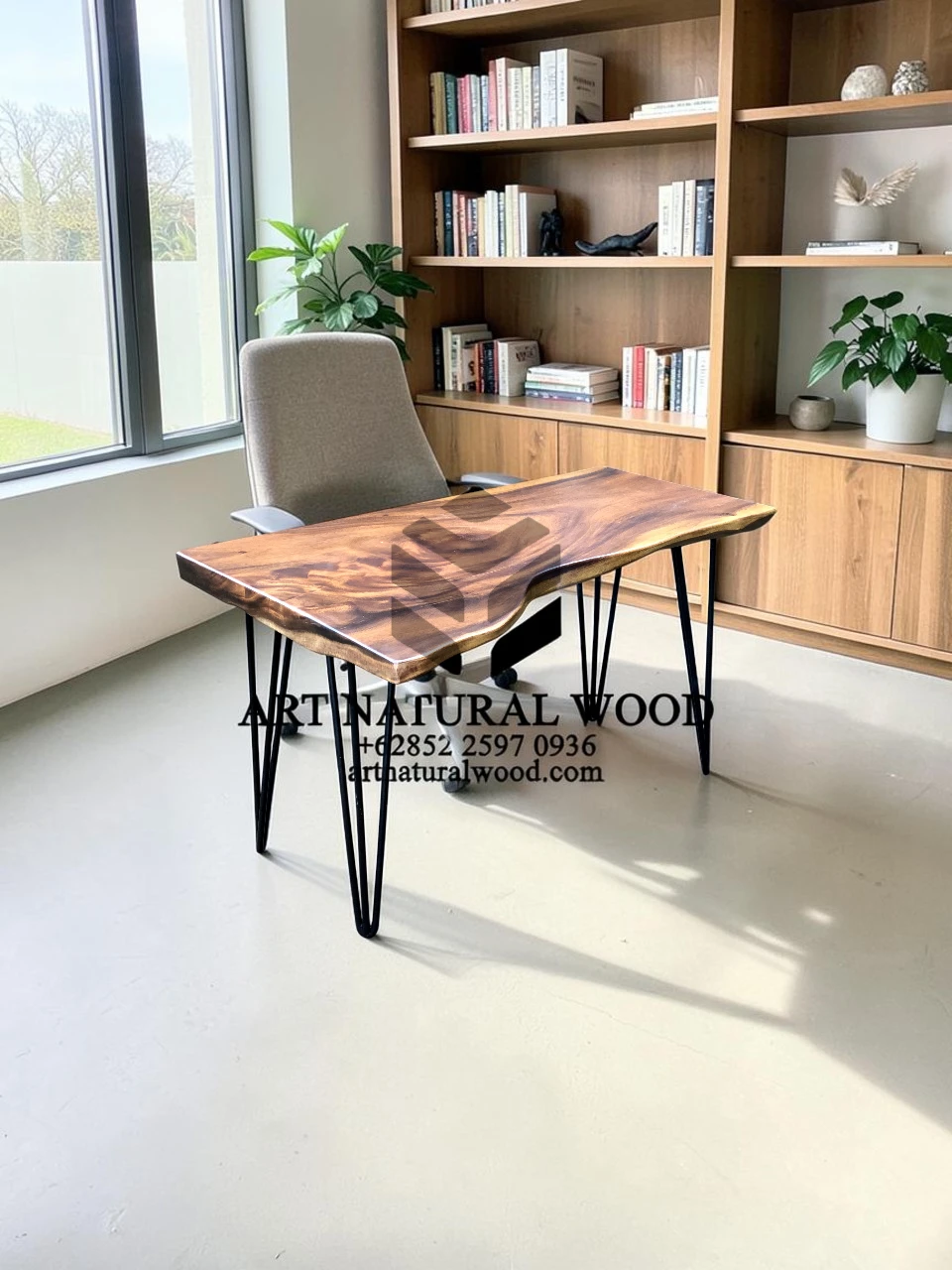 meja kerja kayu solid-meja kerja natural solid-meja kerja industrial