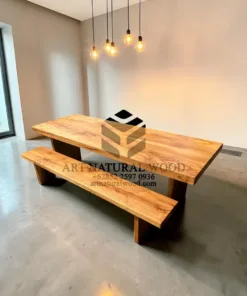 meja makan kayu jati-meja bangku jati-set meja makan jati-meja bangku jati-meja cafe kayu jati