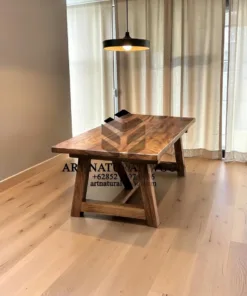 meja makan kayu utuh-meja makan kayu alami-meja kayu utuh-meja kayu trembesi-meja makan kayu besar