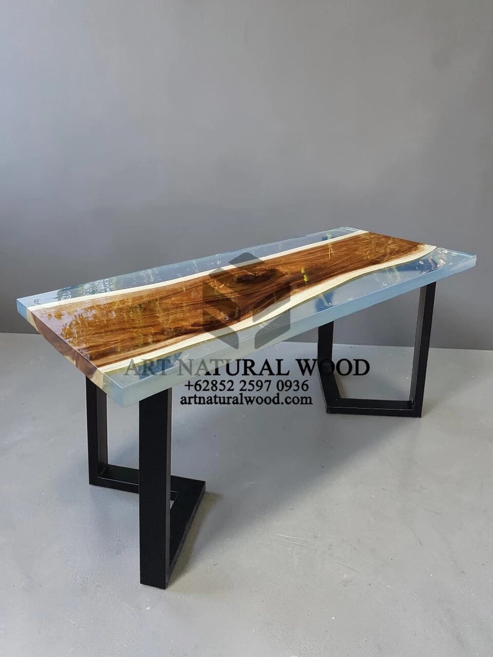 meja resin kayu natural-meja river-meja epoxy kayu trembesi-mejamakan resin