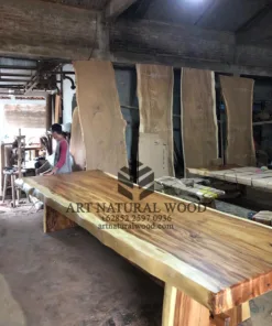 meja meeting kayu trembesi solid utuh-meja meeting kayu besar-meja kayu besar-meja panjang-meja rapat kayu besar