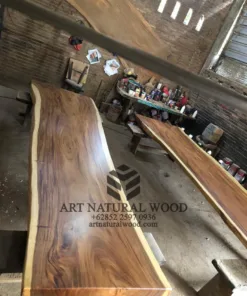 meja meeting kayu trembesi solid utuh-meja meeting kayu besar-meja kayu besar-meja panjang-meja rapat kayu besar