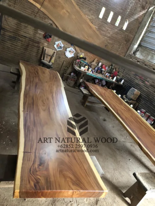meja meeting kayu trembesi solid utuh-meja meeting kayu besar-meja kayu besar-meja panjang-meja rapat kayu besar