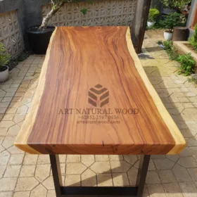 meja makan kayu trembesi solid-meja cafe kayu trembesi-meja kayu trembesi besar-meja kayu besar-meja balok-meja balok kayu