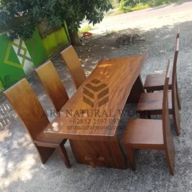 set meja makan trembesi-meja kayu besar-meja makan besar-meja besar kayu trembesi-meja kayu tebal-meja makan mewah