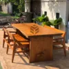 meja makan kayu jati solid-meja kayu besar-meja makan jati-meja makan kayu jati mewah-meja kyu jati besar-set meja makan