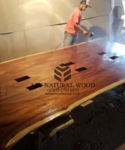 meja meeting kayu besar panjang-meja meeting trembesi-meja kayu besar-meja kantor besar-meja rapat kayu besar