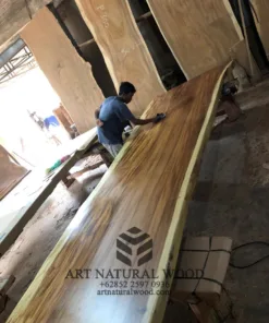 meja meeting kayu trembesi solid utuh-meja meeting kayu besar-meja kayu besar-meja panjang-meja rapat kayu besar