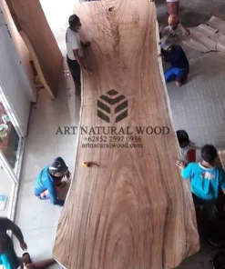 meja meeting kayu trembesi solid utuh-meja meeting kayu besar-meja kayu besar-meja panjang-meja rapat kayu besar