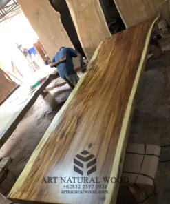 meja meeting kayu trembesi solid utuh-meja meeting kayu besar-meja kayu besar-meja panjang-meja rapat kayu besar