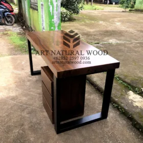 meja kerja minimalis modern-meja kayu besar-meja kerja industrial-meja kayu trembesi-meja kayu tebal