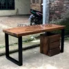 meja kerja minimalis modern-meja kayu besar-meja kerja industrial-meja kayu trembesi-meja kayu tebal