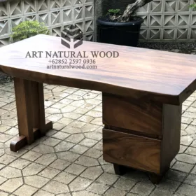 meja kantor kayu trembesi-meja kantor kayu solid-meja kerja kayu trembesi-meja biro-meja kayu besar-meja kayu tebal