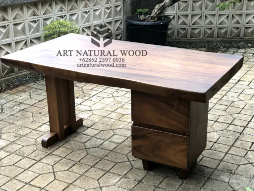 meja kantor kayu trembesi-meja kantor kayu solid-meja kerja kayu trembesi-meja biro-meja kayu besar-meja kayu tebal