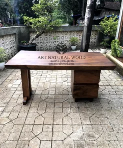 meja kantor kayu trembesi-meja kantor kayu solid-meja kerja kayu trembesi-meja biro-meja kayu besar-meja kayu tebal