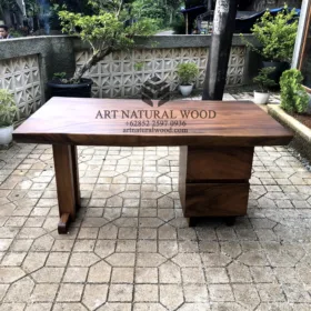 meja kantor kayu trembesi-meja kantor kayu solid-meja kerja kayu trembesi-meja biro-meja kayu besar-meja kayu tebal