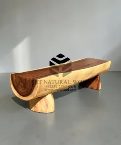 bangku balok kayu solid-meja kayu besar-bangku kayu utuh-bangku natural kayu-bangku kayu alami-bangku batang kayu