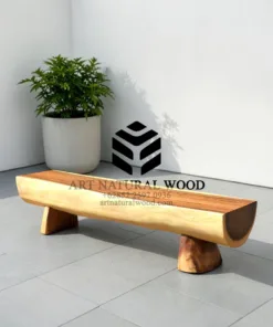 bangku balok kayu solid-meja kayu besar-bangku kayu utuh-bangku natural kayu-bangku kayu alami-bangku batang kayu