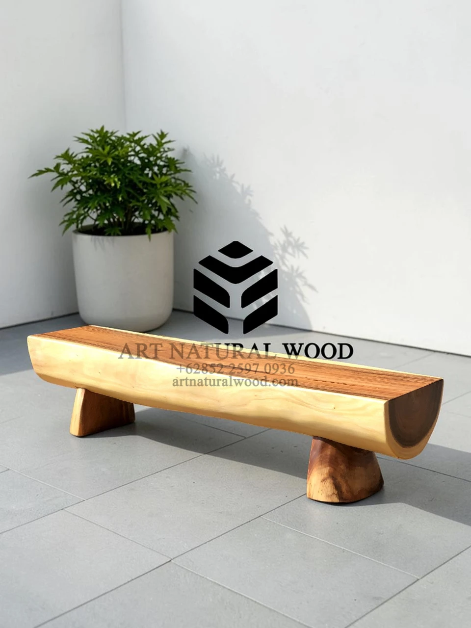 bangku balok kayu solid-meja kayu besar-bangku kayu utuh-bangku natural kayu-bangku kayu alami-bangku batang kayu