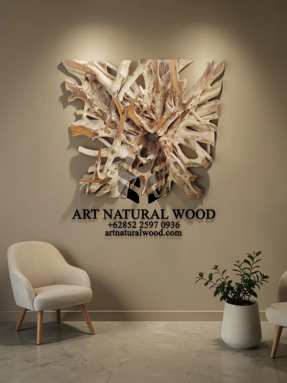 hiasan dinding akar kayu-akar kayu jati-furniture akar-hiasan akar