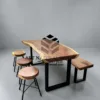 meja cafe industrial-meja makan industrial-meja kayu besar-meja makan kayu trembesi-meja cafe trembesi