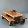 meja cafe kayu trembesi besar-meja makan kayu trembesi-bangku kayu trembesi besar-bangku kayu besar-bangku balok-meja balok kayu