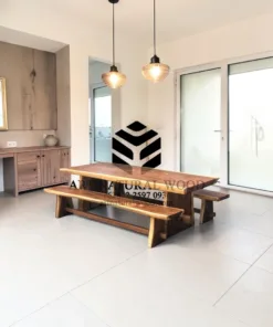 meja cafe kayu trembesi besar-meja makan kayu trembesi-bangku kayu trembesi besar-bangku kayu besar-bangku balok-meja balok kayu