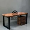 meja kerja minimalis modern-meja kayu besar-meja kerja industrial-meja kayu trembesi-meja kayu tebal