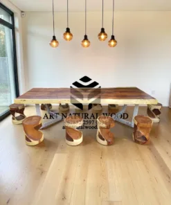 meja makan trembesi alami-meja kayu besar-meja makan kayu besar-meja makan sisi alami-meja makan kayu trembesi-meja makan mewah