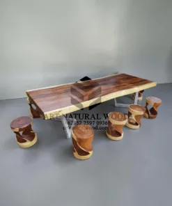 meja makan trembesi alami-meja kayu besar-meja makan kayu besar-meja makan sisi alami-meja makan kayu trembesi-meja makan mewah