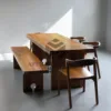 set meja makan trembesi-meja makan kayu solid-set makan kayu-meja makan 6 kursi