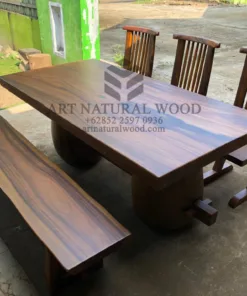 meja antik kayu trembesi-meja kayu besar-meja makan antik-meja makan unik-meja makan kayu utuh