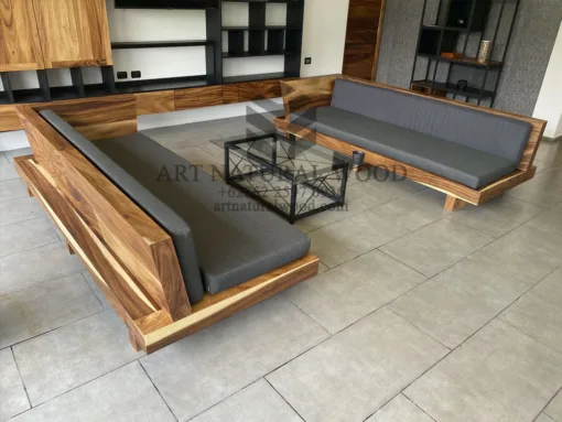 sofa tamu kayu trembesi solid utuh