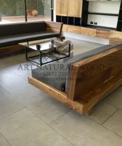 sofa tamu kayu trembesi solid utuh