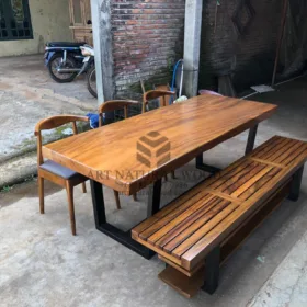 meja makan solid kayu trembesi-meja kayu besar-meja kayu unik-meja dari kayu besar-meja makan kayu utuh