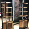 rak kayu serbaguna-rak kayu industrial-rak kayu besi-rak buku kayu