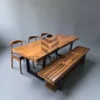 meja makan solid kayu trembesi-meja kayu besar-meja kayu unik-meja dari kayu besar-meja makan kayu utuh