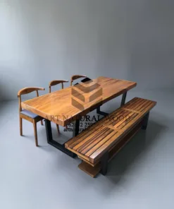 meja makan solid kayu trembesi-meja kayu besar-meja kayu unik-meja dari kayu besar-meja makan kayu utuh