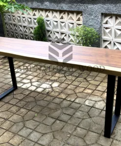 console table kayu solid trembesi-meja konsul kayu trembesi-meja konsul kaki besi-console table jayu utuh-industrial console table