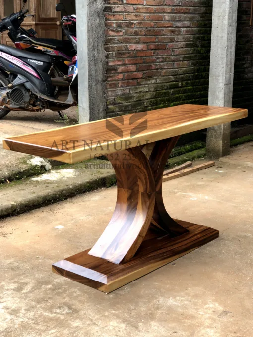 console table kayu antik trembesi-meja konsul antik-meja foyer kayu trembesi