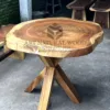 meja tamu bundar alami kayu trembesi-coffee table bulat natural-meja tamu kayu utuh-coffee table kayu alami