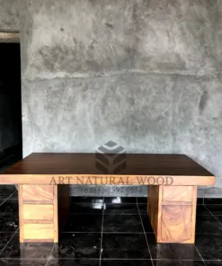 meja biro kantor kayu trembesi-meja kantor kayu solid-meja biro kayu utuh-meja biro kayu minimalis-meja kantor kayu minimalis